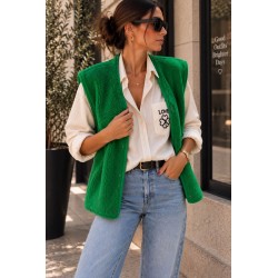 Veste sans manches moumoute vert