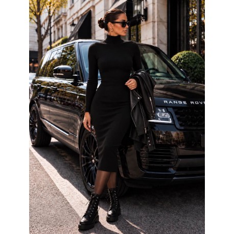 Robe pull noire midi