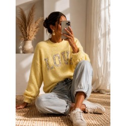 Pull tout doux jaune
