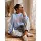 Pull tout doux Love bleu