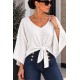 Pull à nouer blanc