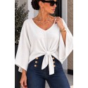 Pull à nouer blanc