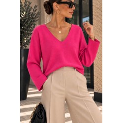 Pull basique confort Fuschia