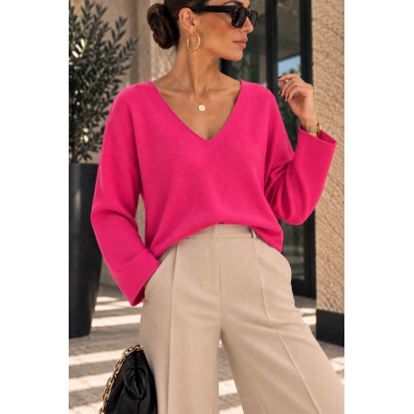 Pull basique confort Fuschia