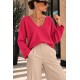 Pull basique confort framboise