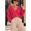 Pull basique confort framboise