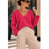 Pull basique confort framboise