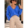 Pull basique confort bleu