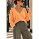 Pull basique confort abricot