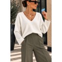 Pull basique confort blanc