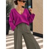 Pull basique confort violine