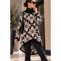 Pull tunique fleurs