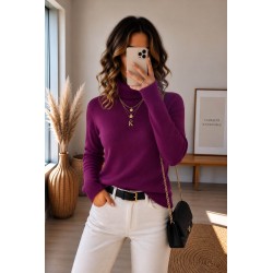 Pull col roulé camel