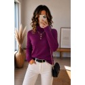 Pull col roulé violine