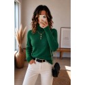 Pull à col roulé vert