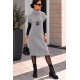 Robe pull grise sans manche